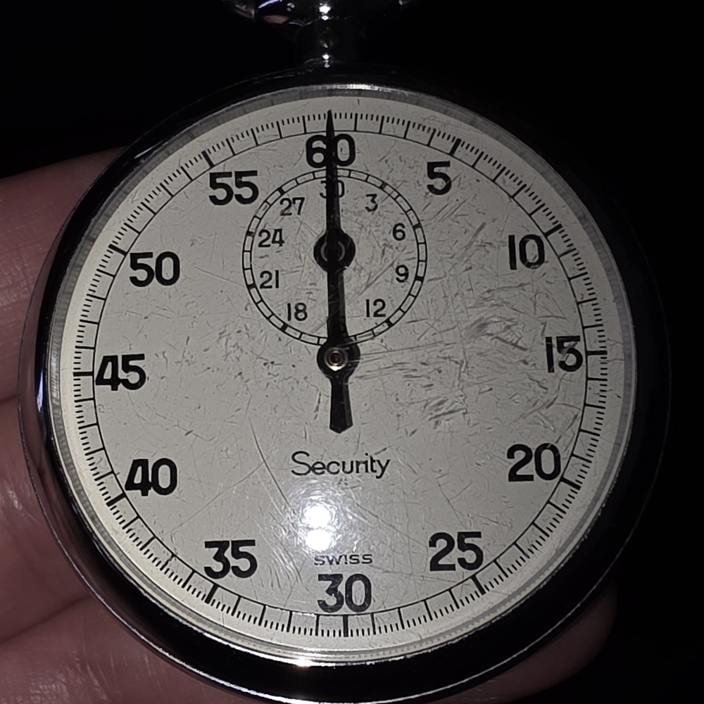VTG Security By Jules Racine & Co. Manual 49mm Stop Watch Swiss WORKS - Picture 3 of 7